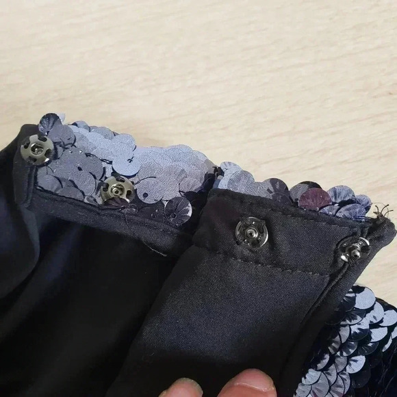 Anthropologie Leifsdottir Metallic Blue Sequin Top Concert Eras Tour - Picture 8 of 8